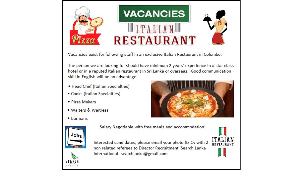 Vacancies - Italian Restaurant