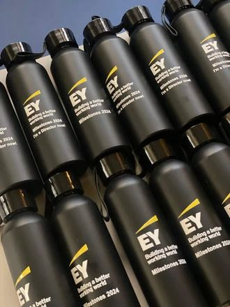 Matte Black Water Bottle Printing