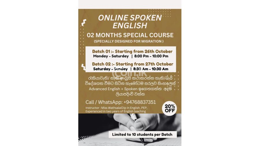 Online Spoken English 02Months Group Class for Migrate